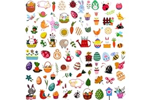 JOAKAUI Easter Stickers, 222 Pcs Easter Cute Stickers Easter Egg Stickers Bunny Stickers for Easter Party Favour Decoration （16 Sheets）
