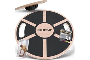 ‎NEOLYMP NEOLYMP Balance Board Holz mit Griffen - Rutschfestes Gleichgewichtsboard 360° Drehung - Balancebrett für Fitness, Physio, Planks & Yoga - Wackelbrett - Balance Board Erwachsene
