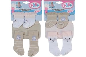 BABY born Strumpfhosen & Socken - Puppenbekleidung in verschiedenen Farbkombinationen - Hochwertiges Puppenzubehör - Für alle Puppen der Größe 43 cm