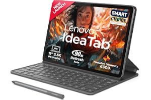 Lenovo Idea Tab (Smartchoice) with Folio Keyboard + Tab Pen | Wi-Fi + 5G |11" Display, 2.5K Resolution, 90Hz Refresh|8GB RAM, 256GB ROM| MediaTek Dimensity 6300| 7040mAh|4 Speakers| USB-C| Luna Grey