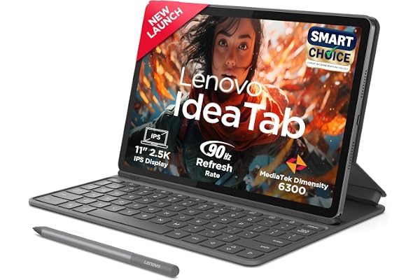 Lenovo Idea Tab (Smartchoice) with Folio Keyboard + Tab Pen | Wi-Fi + 5G |11" Display, 2.5K Resolution, 90Hz Refresh|8GB RAM, 256GB ROM| MediaTek Dime