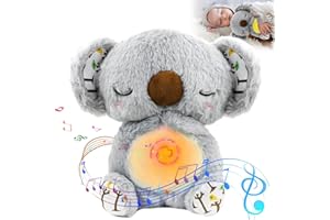 TaimeiMao Nutria Bebe Dormir, con Luces Musicales y Movimientos Respiratorios Rítmicos, Peluche Que Respira, Peluche Que Respira para Ansiedad, Regalos para Bebes Recien Nacidos