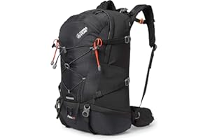 Terra Peak Wanderrucksack 40L Flex 40 Premium groß mit Rückenbelüftung, Regenschutzhülle & Trinksystem-Halterung, Trekkingrucksack aus atmungsaktivem 3D Air Mesh - Outdoor Daypack mit Hüftgurt