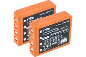 vhbw 2x utbytesbatteri för HBC FBFUB09N, BA223031, BA223001, BA223000, BA223030 för industriell radio fjärrkontroll (2000 mAh, 3,6 V, NiMH)