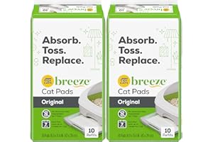 Tidy Cats Breeze Original Lot de 2 tapis jetables pour chat, propres et faciles, fabriqués pour le système de litière Breeze pour chat, 10 tampons de recharge par pochette