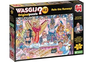 Wasgij Original 42, Rule the Runway - 1000 Piece Jigsaw Puzzles for Adults - Fun, Challenging & Brainteasing Adults Jigsaw Puzzle - Uncover the Puzzle - 100% Recycled Cardboard - 1000 pcs - Jumbo