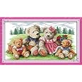 YEESAM ART Cross Stitch Kit For Beginners - The Old Married Couple Stamped Pattern 11CT 57x46cm - View #4