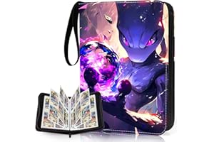 Beuzigaly Trading Card Binder 400 Pockets,4 Pocket Card Album Holder,50 Page Trading Card Albums,Waterproof Card Binder Folder with Zipper,Card Book Holder for Boys Girls