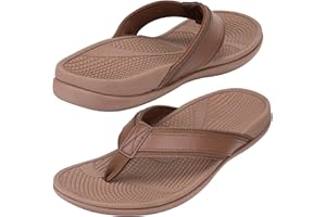 Thearches Men's Flip flops Orthotic Arch Support Toe-Post Sandals, Recovery Supportive Thong Flip flop for Plantar Fasciitis Heel Spur Flat Feet Pain Relief, Non-Slip Comfort Walking Sandal