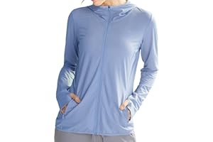 Libin Felpa Donna UV Cappuccio con Zip Completa Giacca Sportiva Protezione Solare Running Surfing Trekking Felpa con Cappuccio Tasche