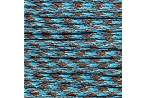 PARACORD PLANET Cuerda de paracaídas 550 de 100 pies con organizador de cuerda de bobinador de línea - Numerosas variedades de colores disponibles, Ocean Waves