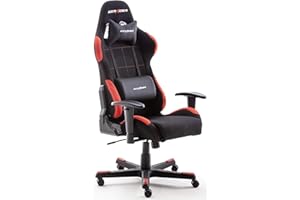Robas Lund OH/FD01/NR DX Racer 1 krzesło gamingowe/biurowe, z funkcją przechylania, krzesło gamingowe, z regulacją wysokości, ergonomiczny fotel szefa, czarno-czerwony
