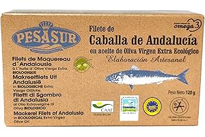 Soldimar Pesasur Mackerel Fillets in Organic Extra Virgin Olive Oil (Pack of 5)