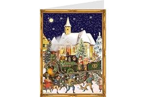 Richard Sellmer Verlag Adventskalender "Der Weihnachtszug" Postkarte mit Umschlag