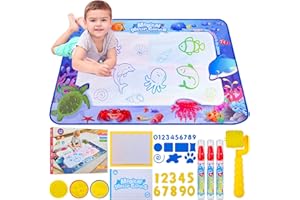 CRESZZLE Wassermalmatte für Kinder – Aqua Wasser Doodle Baby 1 Jahr, Aquadoodle ab 1 Jahr, Kinderspielzeug ab 1 2 3 Jahre, Malmatte mit Wasserstift für kreatives Malen und Spaß