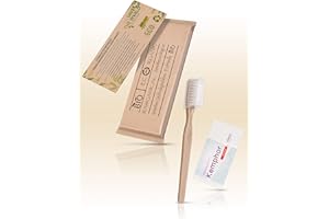 MAXIMA AMENITIES 100 Sets dentales cepillo de y pasta de dientes | Kit dental ecológico envuelto individualmente | Para hoteles, viajes y huéspedes | 100 Kits
