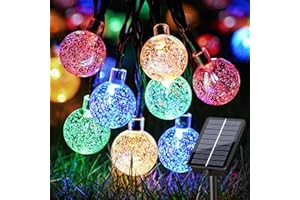 FOMYHEARD Guirnaldas Luces Exterior Solar, 11M 60 LED 8 Modos Luces Solares LED Exterior Jardin, IP65 Impermeable Guirnalda Solar Exterior para Boda, Fiesta, Patio, Balcón Decoración, RGB