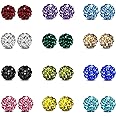 JewelrieShop Rhinestones Crystal Ball Stud Earrings Set Fireball Disco Ball Pave Bead Earrings Hypoallergenic for Teen Girls Women
