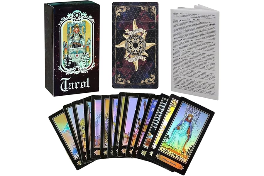 Xrten 78Pcs Deck Vintage Tarot Cards, Universal Vintage Divination Future Telling Game Card Set, Fate Forecasting Cards Game Set(English Instructions)