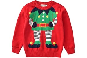 LIKPOJA Kids Christmas Jumper Girls Boys Knitted Christmas Sweater Gift Lovely Toddler Santa Knitted Jumpers for Children's Christmas Parties Casual Winter Warm Clothes
