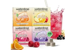 waterdrop® Äpple & Bär Mix – 48 Waterdrop-kuber i 4 olika smaker – Sockerfri törstsläckare & alternativ till dryckessirap och