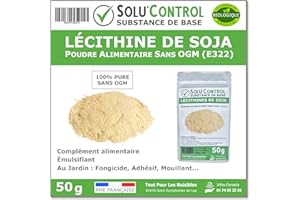 TOUT POUR LES NUISIBLES 50 gr de Lécithine de Soja sans OGM en sachet refermable - Substance de Base - Complément Alimentaire - Émulsifiante - Jardin : Fongicide - adhésive - mouillante - amplificatrice