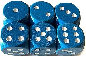 Spieltz Cubo occhi in legno extra grande (20 mm), ad esempio per giochi XL, per bambini piccoli, per anziani (6 cubi, blu con occhi bianchi)