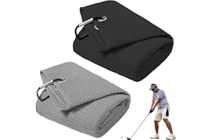 Chenyoyangfen 2 PCS Golf Towels,Absorbent Golf Towels For Golf Bags Sport Cleaning Towels and Multifunctional Towels Golf Bag Towel with Clip Microfiber Golf Bag Towel Absorbent Cleaning Towels