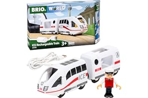 BRIO World - 36088 Trains of The World Ice Akkureisezug - Akku-betriebene Spielzeuglok für Kinder ab 3 Jahren