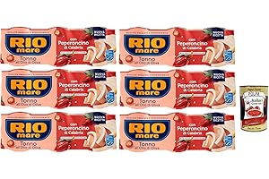 ‎ITALIAN GOURMET E.R. Italian Gourmet bundle für Rio mare Thunfisch mit Peperoncino di Calabria 6x(3x65g) in Olivenöl, scharf, proteinreicher Snack & Salate + Italian Gourmet polpa