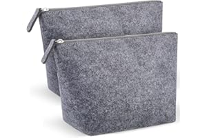 Xuniea 2 Stück Filz Kosmetiktasche Reise Rohlinge zum Beplotten Personalisiertes Abschiedsgeschenk für Lehrerin Kollegen Hochzeit Schminktasche Multifunktion Kosmetikbeutel(Grau,M+M)