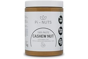 ‎PI-NUTS Pi-nuts Cashewmus 100% - No Additives, Preservatives - Cashew Nut Cream Made from Roasted and Peeled Cashews - For Baking, Desserts and Breakfast - 1 kg