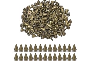 smatime 100 Pzi Rivetti in Pelle Punk Borchie a Cono in Metallo Borchie per Rivetti Decorative Cono Spikes Rivetti Conica Borchie a Vite per Artigianali Collana Borse Vestiti Scarpe Cinture, Bronzo