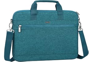 LANDICI 360° Protective Laptop Bag 14-15 Inch with Shoulder Strap, Laptop Case Sleeve for MacBook Air/Pro 15, Chromebook 14, Dell XPS 15, Waterproof Computer Bag Slim Briefcase-Teal Green