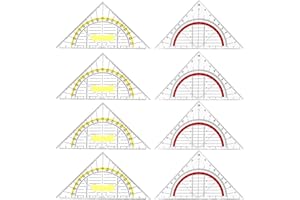 Vueinrg 8 Stück Geodreieck Set Geo Dreieck Schule Bruchsicher Geometrie Dreieck Transparent 14cm Flexibles Geometrie-Dreieck aus Kunststoff für Grundschule Studenten Büro Designer Malerei