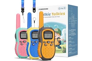 FOREDOM Walkie Talkies für Kinder Walkie Talkies Funkgeräte Set Spielzeug für Jungen & Mädchen 3-12 Jahre, Umhängeband, Geschenke Outdoor-Abenteuer – 3er Set