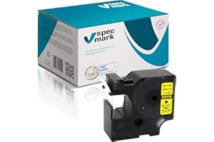 Specmark compatibile con DYMO D1 6 – 24 mm tutti i colori per stampante LM Label-Manager LP Label-Point LW Label-Writer DUO 24 mm Nastro con stampa giallo/nero