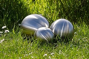 Köhko 3-częściowy zestaw bombek ze stali nierdzewnej matowych, 1 x średnica 8 cm, 10 cm, 15 cm