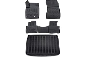 ‎ELMASLINE ELMASLINE 3D Gummimatten & Kofferraumwanne Set für Nissan Qashqai (J12) 2021-2025 (oberer Ladeboden) | Passt Nicht in E-Power !!! | Zubehör Kofferraum Fußmatten