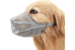 OTKARXUS Museruola per cani, 6 pezzi, museruola morbida in rete regolabile, traspirante, per evitare di mangiare mordere e abbaiare, per cani di taglia piccola, media e grande (colore grigio L)