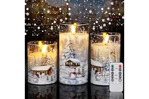 ZOFORY Candele Led, 3PCS Candele Led Fiamma Oscillante, Candele Finte Fiamma Oscillante, Candele Led con Telecomando con Timer, Candele a Batteria (Non Incluso）, Candele a Led con Fiamma, Candele Led Natale