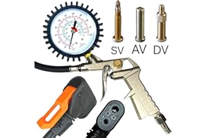 F26 Compresseur d'air comprimé pour vélo avec manomètre SKS tête de raccordement compatible avec valve de voiture AV, valve SV français/Sclaverand, tuyau DV Dunlop et valve UST