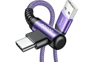 AINOPE USB na Kabel USB-C, 2 Sztuki, 2 m, 3,1 Kabel Do ładowania AC, szybkie ładowanie, Prostokątny, Długotrwały Kabel Nylonowy typu C, Kompatybilny z Samsung Galaxy S10, S9 Plus, S21, Note 10, 9, LG