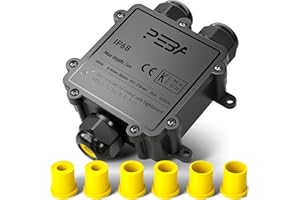 PEBA® Scatola di Giunzione Impermeabile IP68,Scatole di derivazione impermeabili,Scatole derivazione esterne - Scatola di connessione elettrica a 3 vie per cavi da Ø4-14mm,Connettori cavi impermeabili