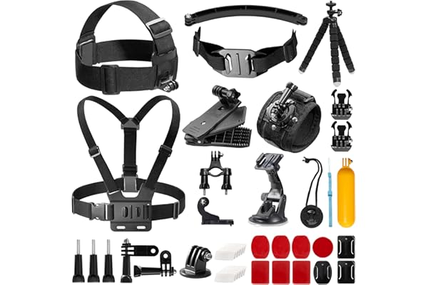 AKASO Kit d'Accessoires pour Caméra d'action 42 en 1, Compatible avec GoPro Hero10/Hero9/Hero8/Hero7, GoPro Max, Insta360, DJI Osmo Action, Apexcam, SJCAM