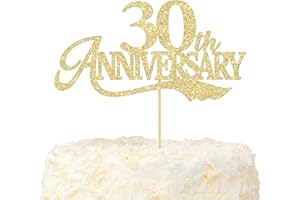 LOVENJOY Topper Per Torta per 30° Anniversario Con Glitter Oro per 30 Anni Di Anniversario Di Matrimonio Festa Decorazione