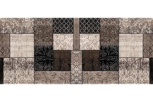 TAPPETIK Tappeto cucina antiscivolo, stampa digitale, ampia gamma di colori e disegni MADE IN ITALY varie misure (52 x 330 cm, Patchwork fango)