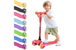 Hurtle Patinete, Scooter para niños, 3 Ruedas, Liviano, Luces LED, Antideslizante