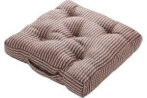 ROSELEY Armchair Booster Cushion Checked Seat Pads Large Sofa Cushions 50cm x 50cm Firm Seat Riser Cushion For Adults 10cm Thick Posture Support Long-lasting Floor Seat [Rust Orange Check]