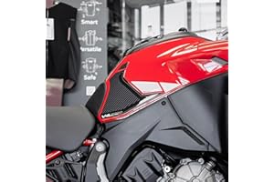 Resin Bike Adhesivos de Moto Compatibles con Ducati Multistrada V4 2024-2025. Protección Latérales del Tanque de Choques y Arañazos de Moto. Par de Pegatinas 3D Resinadas Made in Italy